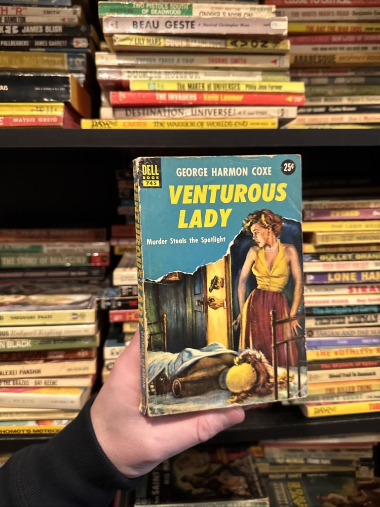 Venturous Lady Mystery Paperback Book by George Harmon Coxe Dell Book 1958