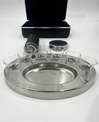 Legacy Portable Communion Set 6 Glasses Stainless Steel Host Wine Set Last Right