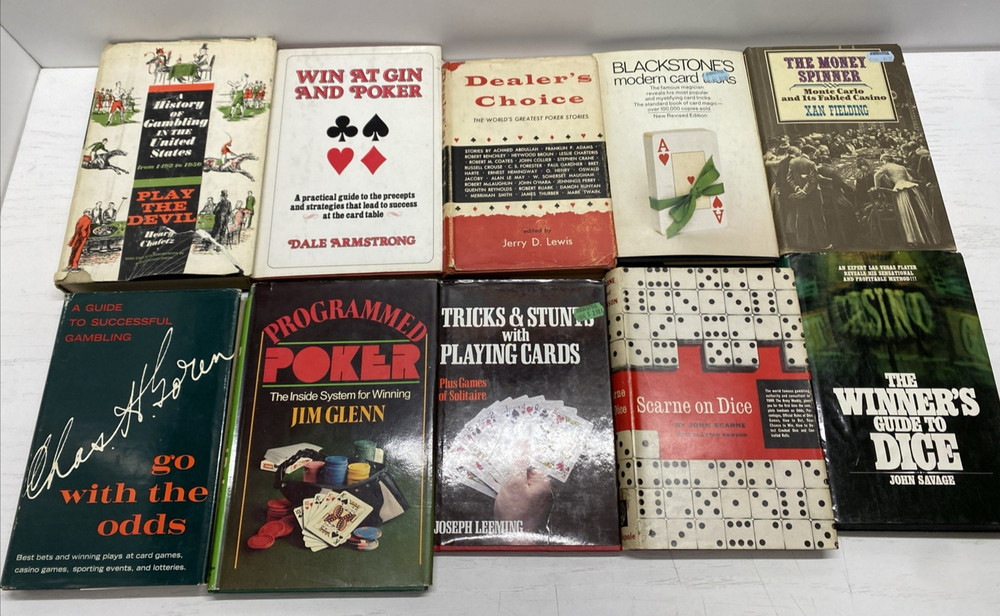 Poker,Dice,Card games Books Lot of 10 HC,DJ