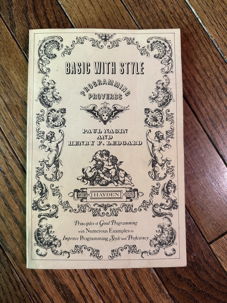BASIC with Style Paul Nagin Hayden vintage computer programming 1st Edition