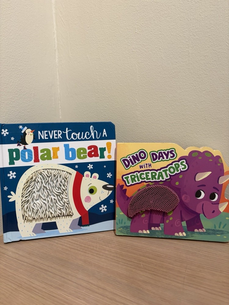 Make Believe Ideas Lot 2 Board Books Never Touch a Polar Bear + Triceratops