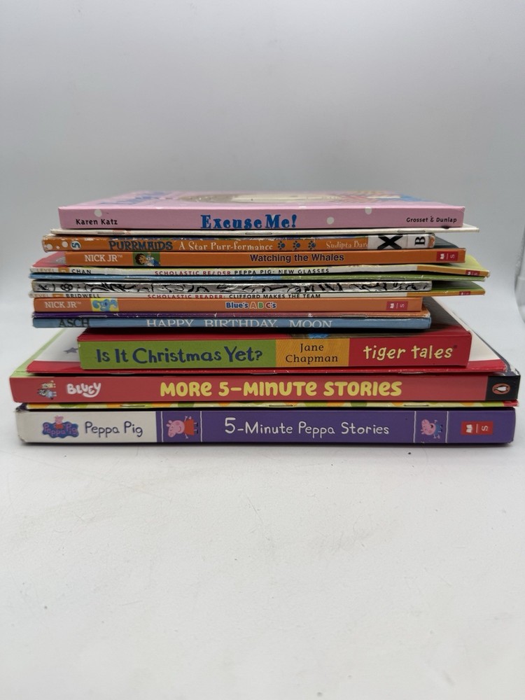 16 Children’s Books Lot Bluey Peppa Pig Clifford Mickey Minnie Mouse Blues Clues