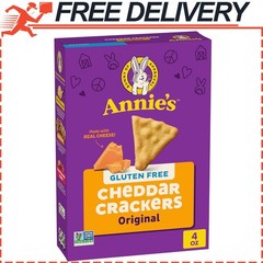 Annie’s Gluten Free Cheddar Crackers, Original, Made with Real Cheese, 4 oz