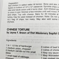 Burnt Offerings West Florida Baptist Association Cookbook Recipes 1994