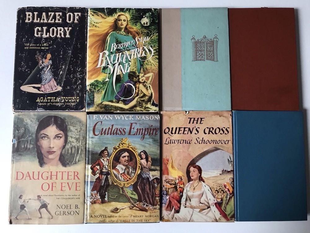 Romance Hardcovers. Lot of 8 Books. Vintage, Fiction. 1940’s, 1950’s 1980’s. B