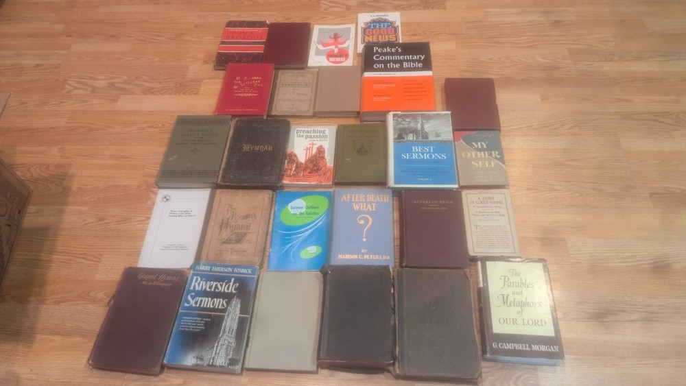 Vintage Lot 27 Christian Sermons Bible Study Commentary Hymnals Pastor’s Library