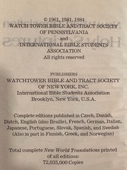 New World Translation of Holy Scriptures 1984 Watchtower Bible & Tract Society
