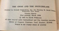 The Cross and the Switchblade First Printing Paperback Revell Printing