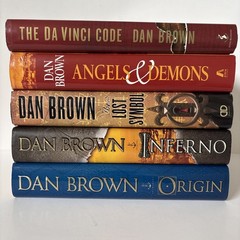 Dan Brown Robert Langdon Complete Set Series Lot of 5 Hardcover Books