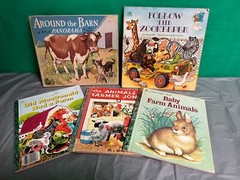 Vintage Children’ Animal books – Barn Panorama/Old MacDonald/Farmer Jones+1