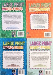 Set Of 4 Large Print Word-Finds Puzzle Books by Kappa 80 Pages Each Assorted New