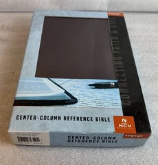 NCV Center Column Reference Bible Burgundy Bonded Leather Red Letter
