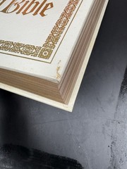 Vtg Regency Family Bible 1978 Padded White Cover Box Registry Section Gold Edged