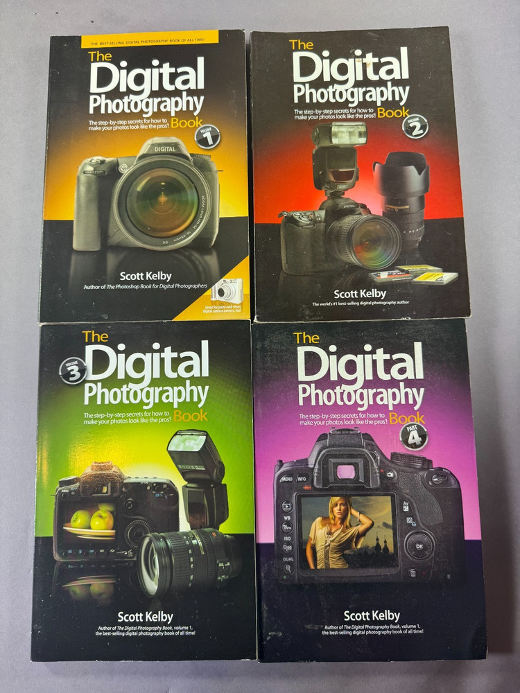 Scott Kelby. Digital Photography. Volumes 1, 2, 3 & 4. Complete. C. 2009. VG