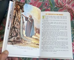 CATHOLIC PICTURE BIBLE – WHITE LEATHER, GILDED PAGE EDGES