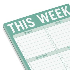 1Count This Week Pads, To Do List Notepads, 6 x 9inches each Sage Green