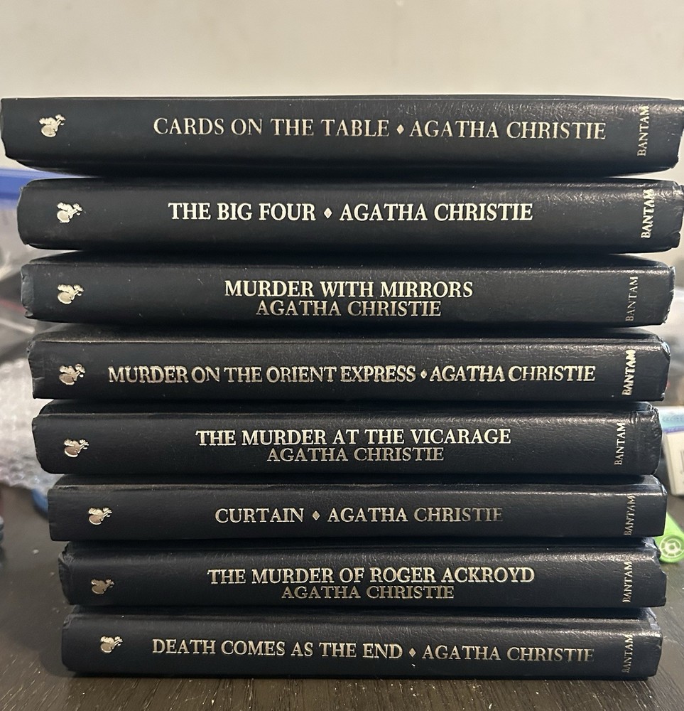 Lot of 8 The Agatha Christie Mystery Collection Bantam Hardcover Leatherette