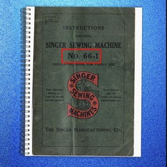 SINGER 66-1 Sewing Machine Instruction Manual – RUGGED WIRE BOUND – TOUGH JACKET