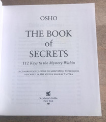 THE BOOK OF SECRETS ~ OSHO ~ 1974 ~ 112 KEYS TO THE MYSTERY WITHIN ~ MEDITATION