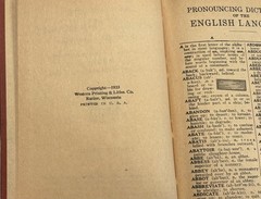 Antique 1923 Abbott’s Webster Selected Dictionary Handy Edition 325 pages