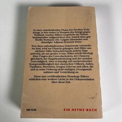 Adolf Hitler: Monologue Im Führer-Hauptquartier 1941-1944 (1982, Paperback) Book
