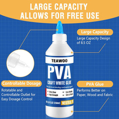 Book Repair & Binding Glue Kit – 8.5 Oz + 2×1.35 Oz Acid-Free PVA Adhesive – Neu