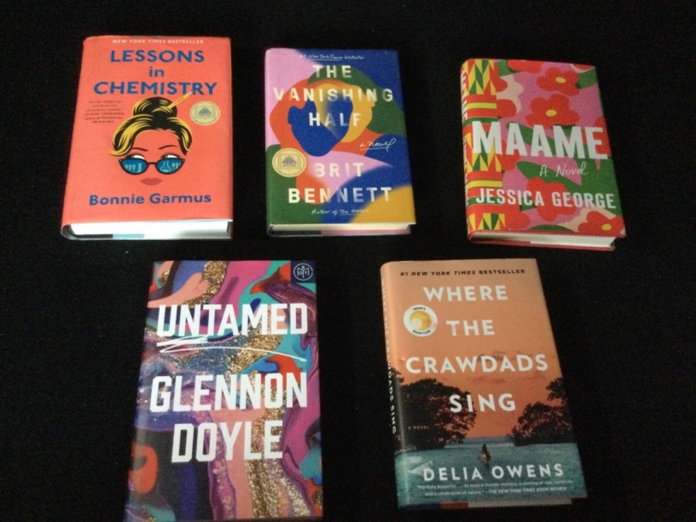 Lot 5 HC Books- Where the Crawdads Sing-Lessons Chemistry -Maame -Untamed & More