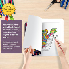 Adult Coloring Book Set of 3 (18+) Intricate Floral Mandala & Animal Designs