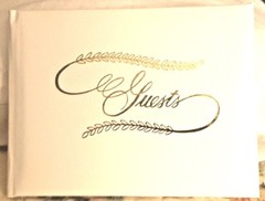 NIB VICTORIA LYNN Wedding GUEST BOOK EMBOSSED GOLD FRONT 32 Double Side Pages