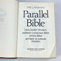 Layman’s Parallel Bible KJV MLB Living Bible RSV Zondervan Hardcover 1973 VTG