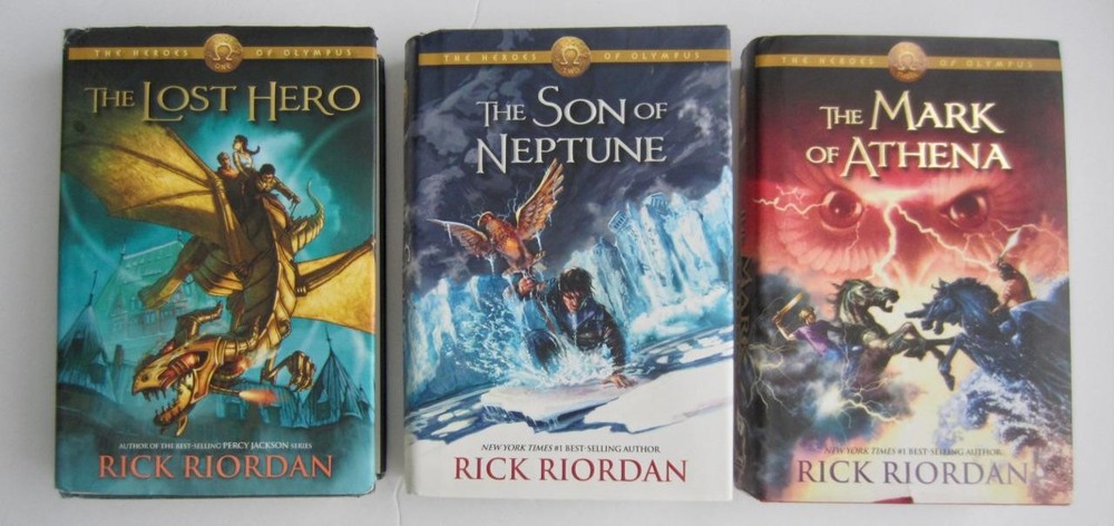 Rick Riordan Lot ~ The Heroes Of Olympus ~ 1-3 Hardcover Books DJ 1st Edition