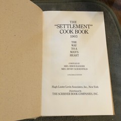 Settlement Cookbook 1903 Facsimile Hardback w/dustjacket. 190 pages Printed 1984