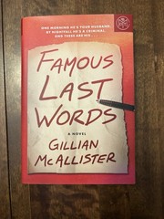 Gillian McAllister: Famous Last Words Hardcover, Morrow 2025, Thriller, BOTM