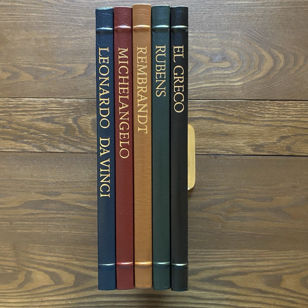 Easton Press Lot of 5 Art Books Rembrandt Michelangelo El Greco Rubens Da Vinci