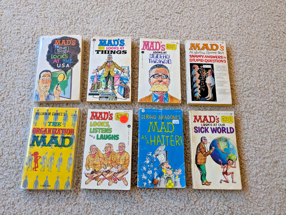 MAD Magazine Paperback Lot 8 Vintage Al Jaffee Dave Berg William Gaines 1970s
