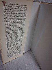 Fighting for the Confederacy Personal Recollections General Alexander HC/DJ 1989