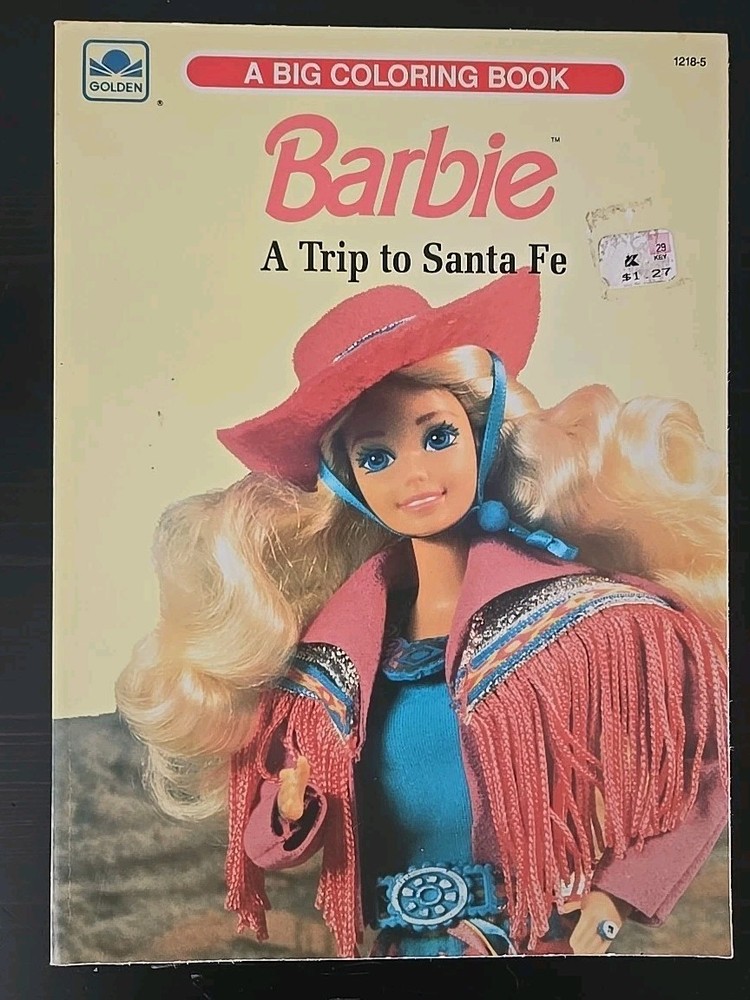 Vintage 1990 Mattel BARBIE Coloring Book A TRIP TO SANTA FE Golden # 1218-5 NOS
