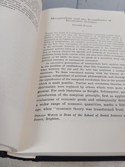 The Marginal revolution in economics;: Interpretation and evaluation