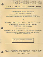 Historical book Engine, Gasoline, V Type, 8 Cylinder, GMC Model 283, DepotMaint