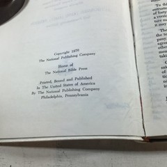 Holy Bible KJV 1970 National Bible Press White Bonded Leather VG 8.75″ x 5.75″