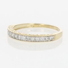 .18ctw Diamond Pavé Milgrain Scroll Wedding Band Ring 14k Yellow Gold Size 6