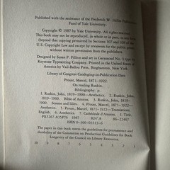 On Reading Ruskin Marcel Proust 1987 Literary Criticism Yale University Press