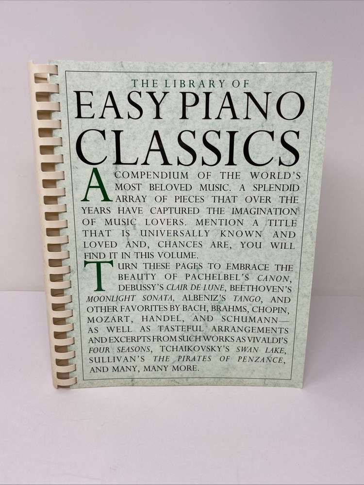 Library of Easy Piano Classics by Amsco – Plastic Comb Binding – Clean Pages