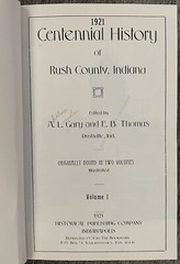 1921 Rush County Indiana History Rushville Milroy Carthage Manilla Arlington