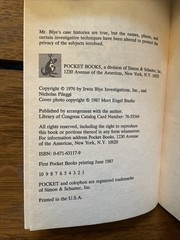 Nicholas Pileggi: Blye, Private Eye Pbk Pocket 1987