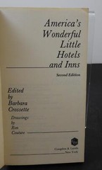 Vintage America’s Wonderful Little Hotels By Crossette (1984 Paperback) Book G4