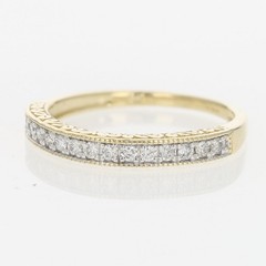 .18ctw Diamond Pavé Milgrain Scroll Wedding Band Ring 14k Yellow Gold Size 6