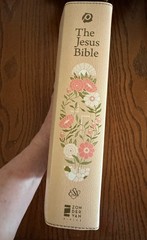 ESV The Jesus Bible in Light Peach Floral Leathersoft