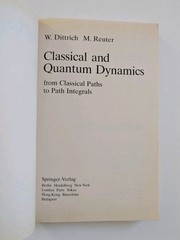 Classical and Quantum Dynamics Dittrich & Reuter Springer-Verlag 1992 Softcover