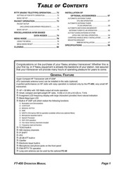 YAESU FT-450 Transceiver Operation Manual Operation Guide – TOUGH SPIRAL BINDING